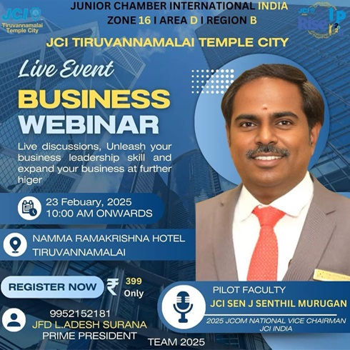 Unleash Your Business Leadership Skills: Live Business Webinar by JCI Tiruvannamalai!